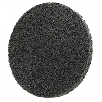 This SCOTCH-BRITE XL-UW unitized wheel is 8 inches in diameter with a 1/2-inch width and a 1/2-inch arbor hole. It uses fine silicon carbide abrasive with a soft (2) density, suitable for final finishing, deburring, and blending on stainless steel and nickel alloys in metalworking applications