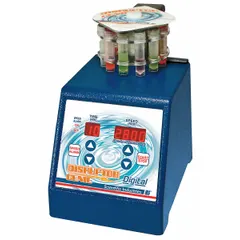 Benchtop homogenizer with a speed range of 1,000 to 3,000 RPM and a maximum working volume of 2 mL. Includes a Pop-Off Cup and operates on a standard plug. Suitable for cell disruption, mixing, and emulsifying small-volume samples in laboratory settings.