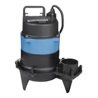 GOULDS Sewage Ejector Pump: Plastic, Single Phase, 1/2 hp, 115V AC, 63 gpm Flow Rate @ 10' of Head (MPN WW0511)