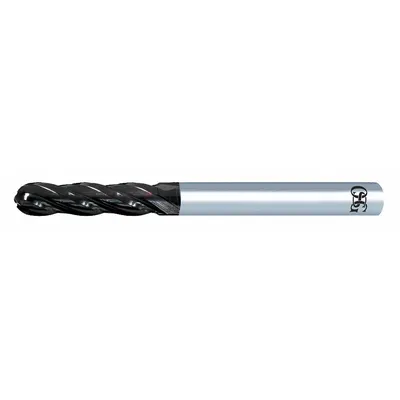 OSG Ball End Mill: Carbide, Diamond Coated, 4 Flute, 3/32" Mill Dia, 3/8" LOC - Carbide Ball End Mills for Graphite & Carbon Fiber