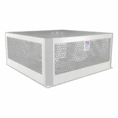 Roof-mounted cooling fan for equipment racks, operating at 200/240V AC. Measures 7 7/8 inches in height and 18 1/2 inches in width. Used to circulate air and remove heat from enclosed racks, cabinets, and enclosures in industrial and commercial settings.