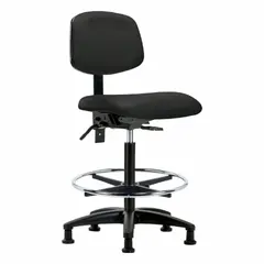Vinyl Lab Chair, Armless, Height Range 25" to 34-1/2", Seat Width 18-1/2", Seat Depth 17", Nylon Base, Foot Support, Not ESD Safe
