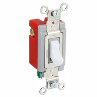 HUBBELL Wall Switch: Toggle Switch, 3-Way, Maintained, White, 120/277V AC, 20 A (MPN HBL1223W)
