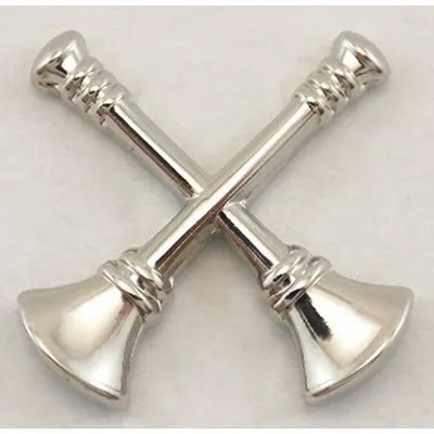 HEROS PRIDE Metal Rank Insignia: Capt. II Fire Bugles, 3/4 in, Silver, Metal, Clutch Pin - Metallic Insignia