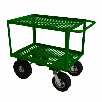 OEM Utility Cart: 1,200 lb - Flow-Through Utility Carts with Perforated Lipped Metal Shelves
