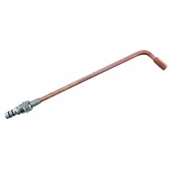 This heating nozzle from the MT600 Series features a Tube & Head tip design for use with acetylene. It is suited for industrial heating tasks such as preheating metal for welding, bending, or straightening. The tip delivers a focused, high-temperature flame for efficient heat transfer.