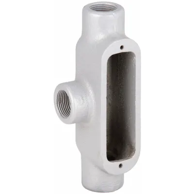 HUBBELL KILLARK Conduit Outlet Body: Iron, 1 in Trade Size, T Body, 12.2 cu in Body Capacity - T - Tee Type