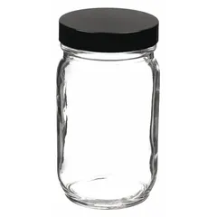Clear Wide Mouth Round Glass Lab Bottle, 83-400, Colorless, 124 mm Body Dia, 1.92 L, Pack of 6