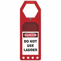 Tag Holder: No Header, 3 1/2 in Wd, 10 in Ht, Red, Rectangle, Plastic, Indoor/Outdoor, 1 Labels (MPN TSS910)
