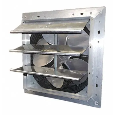 DAYTON Shutter Mount Exhaust Fan: 10 in Blade, Variable Speed, 1/25 hp, Totally Enclosed Air Over - Standard Shutter-Mount Exhaust Fans