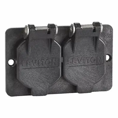 LEVITON Coverplate: Portable Outlet Box Cover, Duplex Receptacles, 1 Gangs, 3R - Portable Power Outlet Box Covers