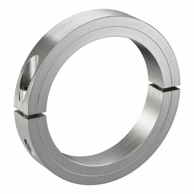 CLIMAX METAL PRODUCTS Shaft Collar: 2-Piece, Inch, Round, Clamp-On, 4 in Bore Dia - Stainless Steel Recessed-Screw Shaft Collars