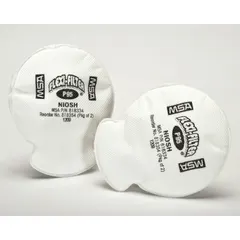 NIOSH P95-rated particulate filter for MSA Advantage Series reusable respirators. Bayonet connection type. White color code. Supplied as a 2-pack. Suitable for use with MSA Advantage 200 LS, 420, 1000, 3000, and 4000 respirators in environments with oil-based and non-oil-based particulates.
