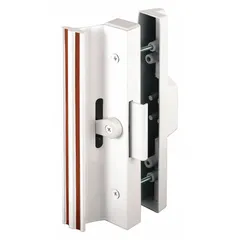This recessed handle for sliding doors provides a flush-mount locking solution. It measures 7 3/16 inches in height and 1 inch in width. Suitable for applications where space efficiency and secure door control are required, such as in warehouses, machine enclosures, and maintenance access points.