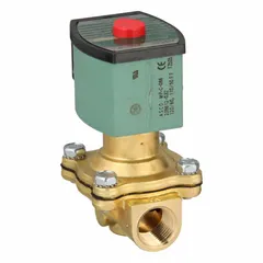 2-way, 2-position normally open solenoid valve with 1/2 in pipe size and 110V AC coil. High-flow design with NBR seal. For on/off control of water, air, and oil in industrial fluid systems.