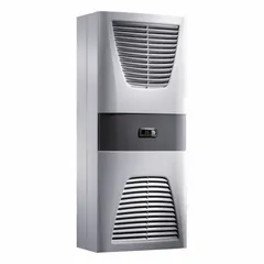 This RITTAL air conditioner is a wall-mounted, cooling-only unit designed for indoor dust-tight environments. It operates at 115 V and is suitable for removing heat from electrical enclosures in industrial settings.