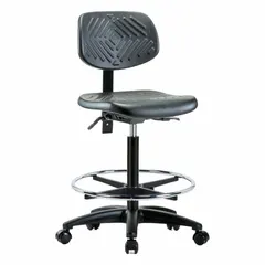APPROVED VENDOR Ergonomic Chair: Polyurethane, Armless, 16 in Seat Width, 5 Casters, Height Range 23 1/4 in to 33 1/4 in