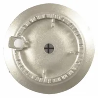 Surface burner base for Whirlpool ovens. Provides mounting and electrical connection for the burner element. Used to replace a damaged or non-functional base in gas or electric range cooktops