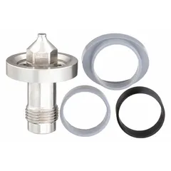 This fluid nozzle is a replacement part for CVI(R) series air sprayers, compatible with model SB-2-658. It is used to restore precise paint flow and atomization in industrial finishing applications, such as coating operations in manufacturing environments.