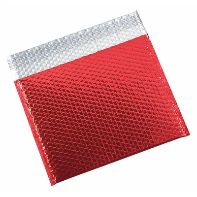 PARTNERS BRAND Glamour Bubble Mailers, 13 3/4x11", Red, 48-Pack