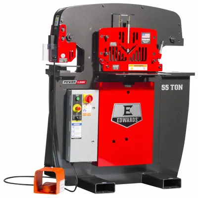 EDWARDS Ironworker: 230V AC /Single-Phase, 4 Stations, 55 Tonf Hydraulic Force - Ironworkers with External Hydraulic Power Output