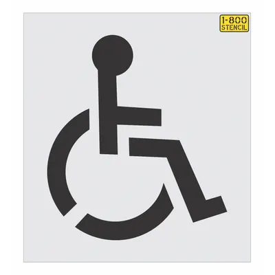 RAE Individual Stencil: Handicap, 28 in Overall Ht, 25 in Overall Wd, 0.062 in Thick - Safety
