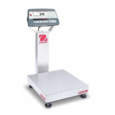 OHAUS Industrial Bench Scale: 12 in x 14 in, Not IP Rated, Column-Mounted - Bench Scales with Column-Mounted Indicator