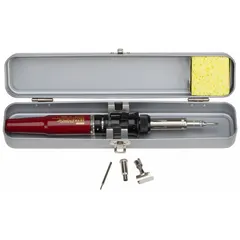 Self-igniting butane soldering iron with a 120-minute run time. Designed for soldering, heat shrinking, and light brazing applications in field service and maintenance work.