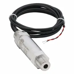 Stainless steel pressure transmitter with 4-20mA output, rated for 2,500 psi gauge range (-14 to 2,500 psi) and proof pressure of 3,698.5 psi. Features IP67 protection, 1/2 in NPT conduit with cable, and ±0.20% full scale accuracy. Suitable for hazardous locations requiring Class III, Div 1 rating.