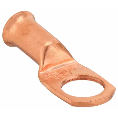 WESTWARD Lug: Crimpable Side Terminal, Crimp/Solder, Copper, 6 ga, 3/8 in Stud Size - Crimpable Side Terminal Lugs