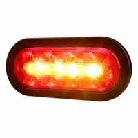 ECCO Stop/Turn/Tail Light: LED, Stop, Turn, and Tail Combo Light, Clear/Red, Oval, 4 in Overall Dia (MPN ED3060AW-WWG)