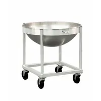 NEW AGE Bowl Dolly: 30 in Overall Ht, 30 in Overall Wd, 30 in Overall Lg, Aluminum, (4) Swivel (MPN 98716)