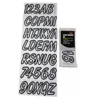 Letter and Number Label Set: Gen Identification/USCG, 3 in Character Ht, Proprietary, Black/White (MPN GWHBKG400)