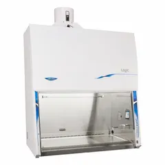 This Class II, Type B2 biosafety cabinet provides product and personnel protection for microbiological work. Constructed with stainless steel, it has an overall width of 54 3/8 inches and depth of 32 inches. A blower and base/stand are required but not included. Suitable for use in laboratories requiring HEPA-filtered exhaust to the outside.