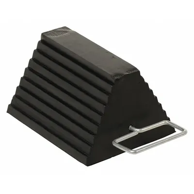 VESTIL Wheel Chock: Rubber, 9 1/4 in Overall Lg, 8 in Overall Wd, 6 in Overall Ht - Secure-Grip Rubber Wheel Chocks