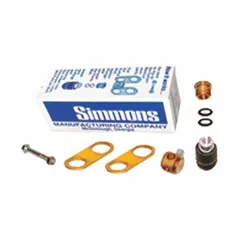 This hydrant repair kit is constructed from galvanized steel with a blue finish. It includes a Flow Lock Wheel for secure operation. Suitable for use as a replacement part in wall and yard hydrants.