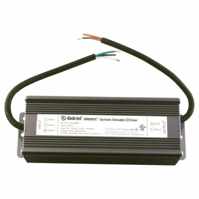LED Driver: 30 W Power Output, 120V AC, 24V DC, 7 in Lg, Dry Location Rated - Tape & Linear Light Power Supplies