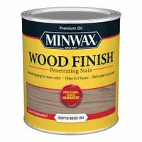 This interior oil-based semi-transparent wood stain in Rustic Beige is formulated for use on unfinished wood surfaces. It penetrates the wood to add color while allowing the natural grain to show through. Suitable for furniture, trim, and cabinetry, it provides a protective finish. Supplied in a 1-quart container