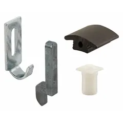 This bushing kit is designed for screen door hardware to reduce friction and wear between moving parts. It measures 1-1/2 inches in overall height, 1/4 inch in overall length, and 9/16 inch in overall width. The black/gray color and unfinished finish suit various screen door applications.