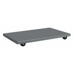 Dolly designed to provide mobility for louvered floor racks in material handling environments. Allows operators to transport racks without manual lifting, reducing strain and improving workflow efficiency. Suitable for use in warehouses, manufacturing plants, and distribution centers.