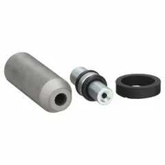 This siphon-feed blasting nozzle kit includes a tungsten carbide nozzle with a 3/16 in orifice and 6.2 cfm air consumption. It is used for abrasive blasting to clean, deburr, or surface-prepare metal, concrete, and other materials. The kit includes an air jet and is compatible with manufacturer model number 10Z917.