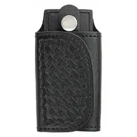 HEROS PRIDE Key Holder: Black, Leather, Basket Weave, 4 1/2 in x 65 mm, Hook-and-Loop Closure (MPN 1485WN)