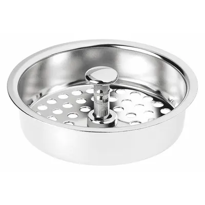 KOHLER Strainer: 4 1/2 in Overall Dia, 1 1/4 in Overall Ht, Stainless Steel, Chrome - Strainers for Sink Drains