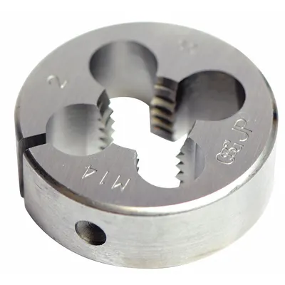 OSG Round Threading Die: #6-32 UNC, 5/8 in OD, Solid, High Speed Steel (MPN 2724400) - Solid Round Threading Dies