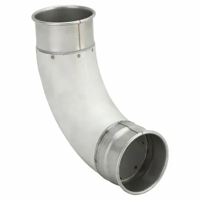 NORDFAB 90 Degree Elbow: Stainless Steel, For 4 in Duct Dia, 10 in Overall Lg, 90° Angle - Elbows