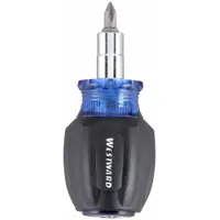 WESTWARD Multi-Bit Screwdriver: Phillips/Slotted Tip, 6 Tips, 3 1/4 in Overall Lg, Ball Bearing