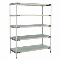 METRO Industrial Shelving Starter: 24 in x 60 in, 74 in Overall Ht, 5 Shelves, Antimicrobial (MPN 5X567HX3)