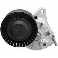 This DAYCO self-adjusting belt tensioner is a heavy-duty component with a single pulley. It automatically maintains proper belt tension in demanding engine applications, reducing wear on belts and pulleys. Suitable for use in automotive and industrial engines requiring reliable automatic tensioning