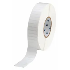 Precut label roll for industrial identification, asset tagging, and cable marking. Polyester material with permanent adhesive and white gloss finish. Compatible with i5100 printer series.