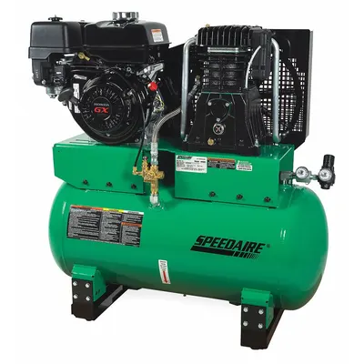 SPEEDAIRE Stationary Air Compressor: 2 Stage, 9 hp Engine, Honda, 18.3 cfm - Vehicle Mounted Air Compressors